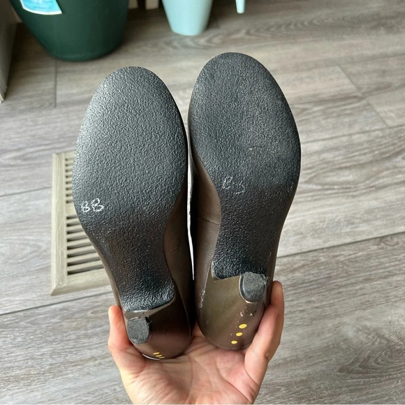 Roberto Vianni Brown Leather Printed Heeled Slouchy Ankle  Boots - Picture 8 of 15